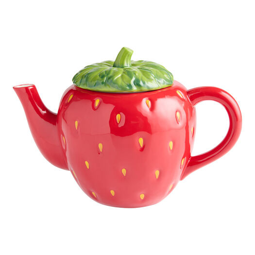 Hand Painted Strawberry Figural Teapot by World Market | World Market