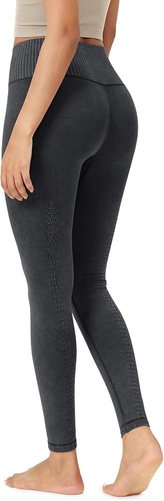 ODODOS Vintage 7/8 Length Seamless Leggings for Women Ribbed High Waist Casual Workout Gym Yoga P... | Amazon (US)