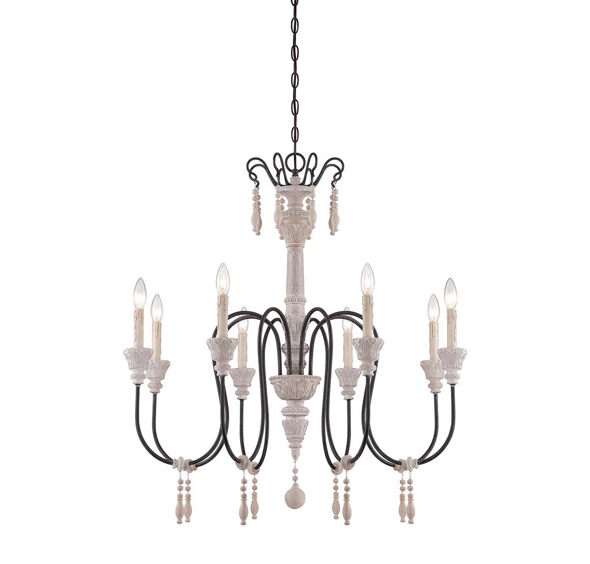 Chandeliers 8 Light With White Washed Driftwood Finish Candelabra Bulbs 33 inch 480 Watts | Walmart (US)