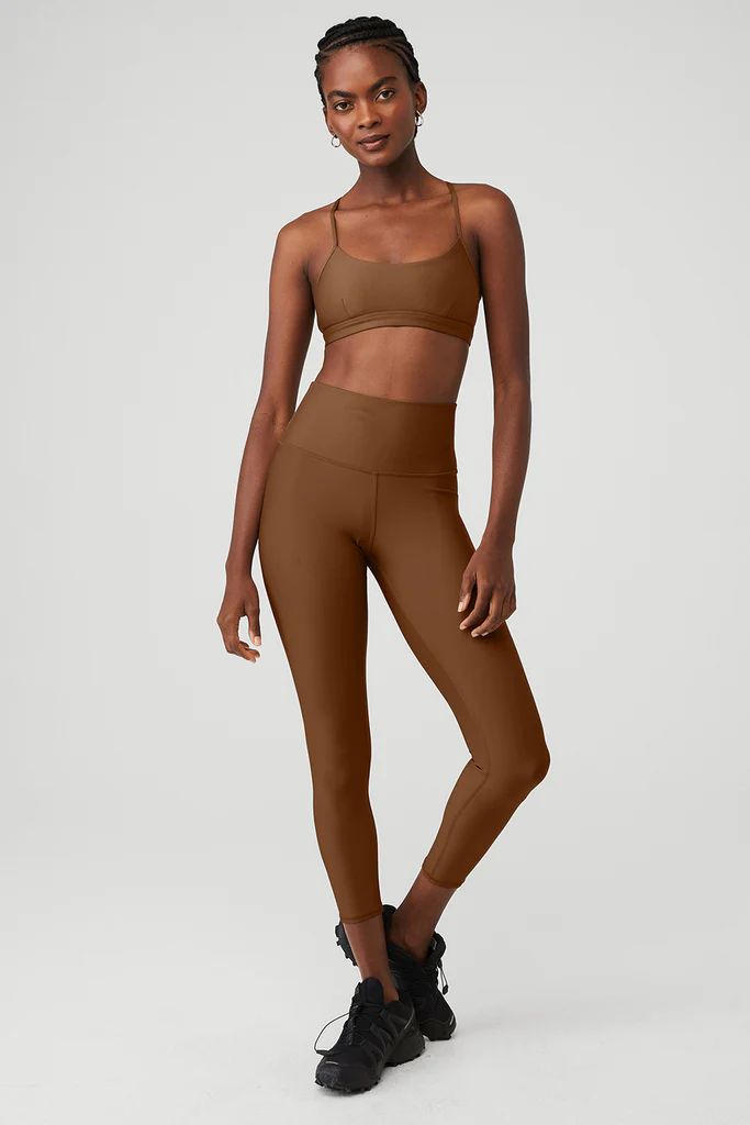 Airlift Intrigue Bra & 7/8 High-Waist Airlift Legging Set - Cinnamon Brown | Alo Yoga