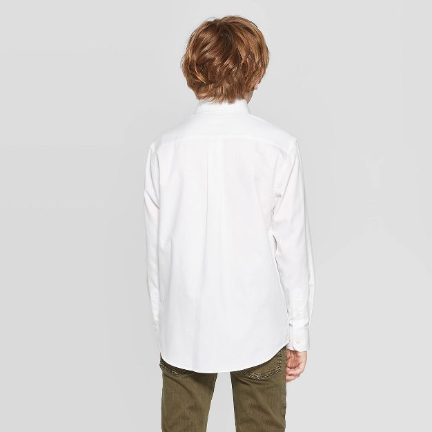 Boys' Long Sleeve Button-Down Shirts With Tie - Cat & Jack™ White | Target