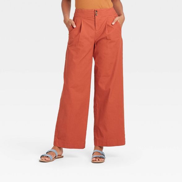 Women's High-Rise Pleat Front Wide Leg Trousers - A New Day™ | Target