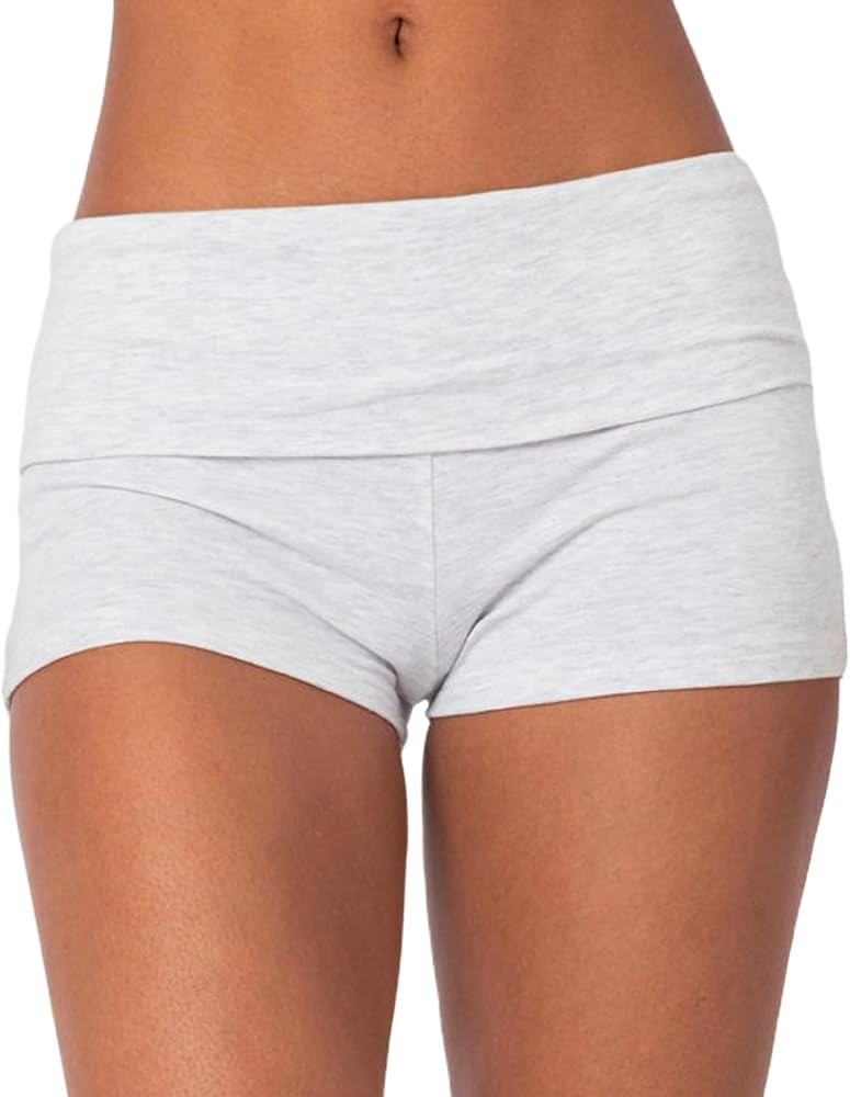 KMBANGI Womens Fold Over Shorts Elastic Waist Y2k Lounge Shorts Foldover Cute Pajama Micro Bottom... | Amazon (US)