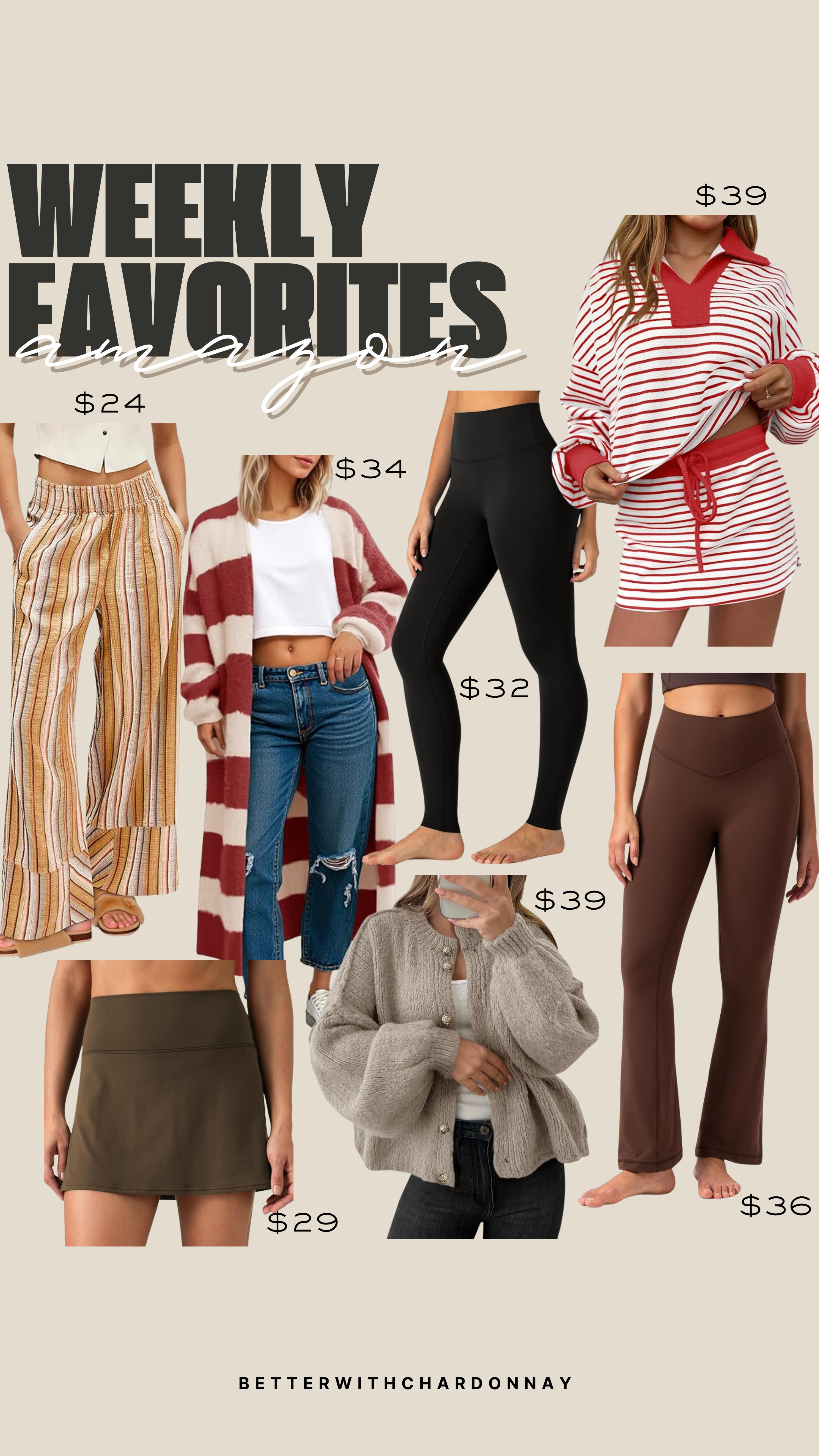Amazon weekly favorites!

amazon finds, amazon favorites, amazon fashion, amazon striped sets, amazon loungewear 

 #LTKSeasonal #LTKFindsUnder50 #LTKFindsUnder100