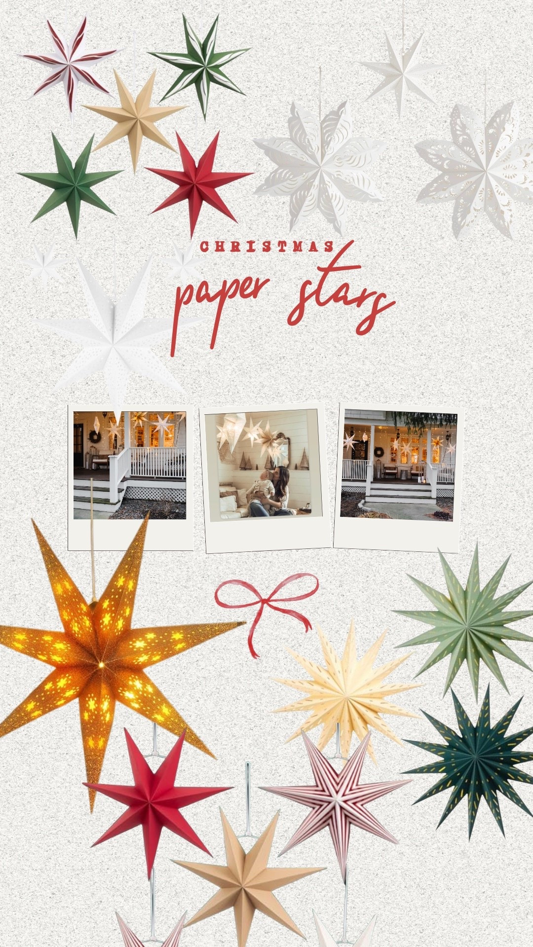 Paper Christmas Star Lanterns have become a nostalgic holiday tradition around here. I’ve rounded up a few current finds online! 

#LTKHome #LTKmomlife #LTKHoliday
