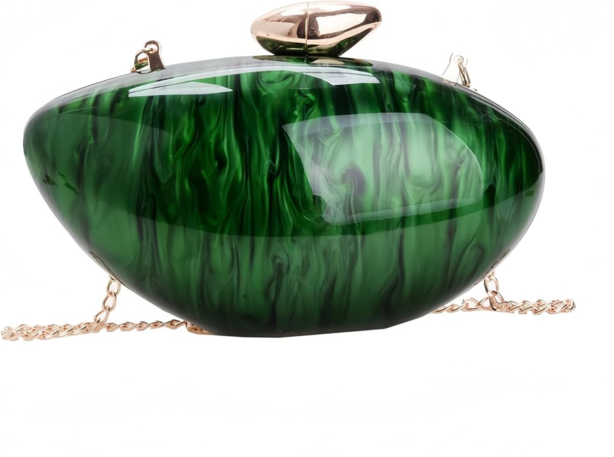 Shell Clutch, Clutch Purses for Women, Shell Shape Metallic Shiny Egg Purses for Women Wedding Pa... | Amazon (US)