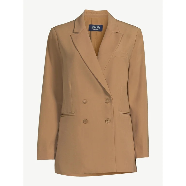 Scoop Women’s Slouchy Double Breasted Blazer, Sizes XS-XXL | Walmart (US)
