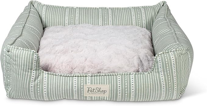 Fringe Studio Block Stripe Dusty SAGE 24" W x 21" D x 7" H Small Rectangular Cuddler Pet Bed W/Re... | Amazon (US)