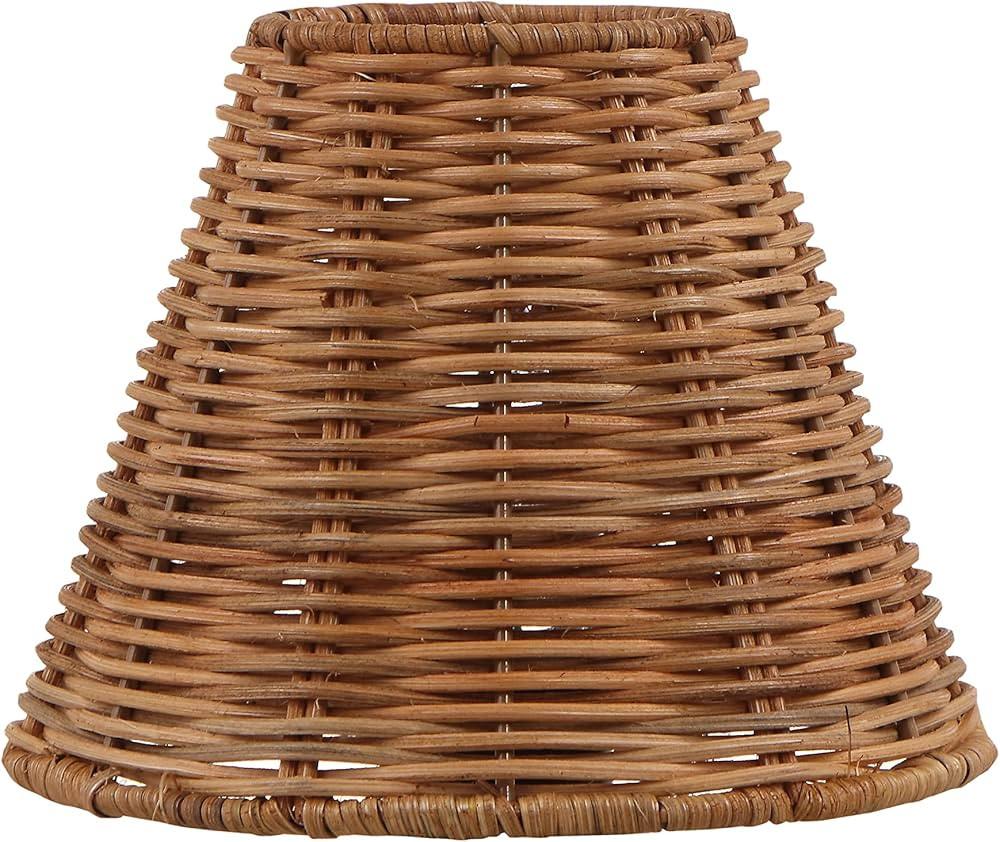 Aspen Creative 51003-1, Empire Clip-On Chandelier Lamp Shade, Natural Rattan, 3" Top x 6" Bottom ... | Amazon (US)