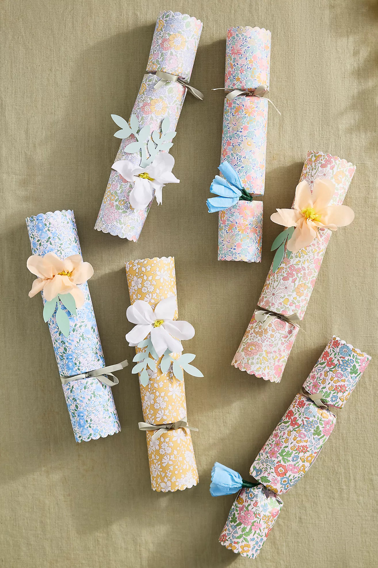 Liberty Flowers Floral Party Crackers, Set of 6 | Anthropologie (US)