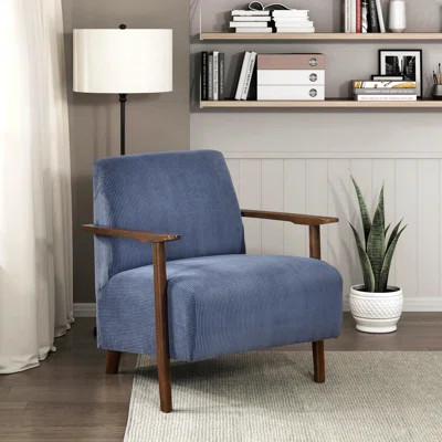 Decorative Chair - Modern Style Great For Outdoor Patios Design Beige Corduroy Seat Cushions Solid Wood Living Room Furniture | Wayfair North America