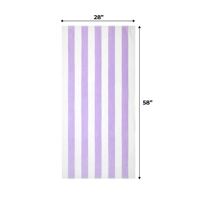 Mainstays Cabana Purple Beach Towel, 58" x 28", Purple | Walmart (US)