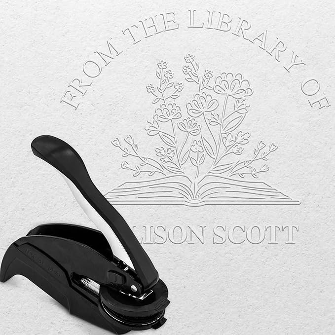 Custom Library Embosser Stamp - EMB062 - Includes 50 Gold Seals - Perfect for Customizing Books, ... | Amazon (US)