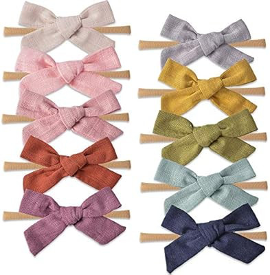 Jesries Handmade Infant Baby Girls Headbands Nylon Hair Ties with Bow Gilrs Hair Accessories for ... | Amazon (US)