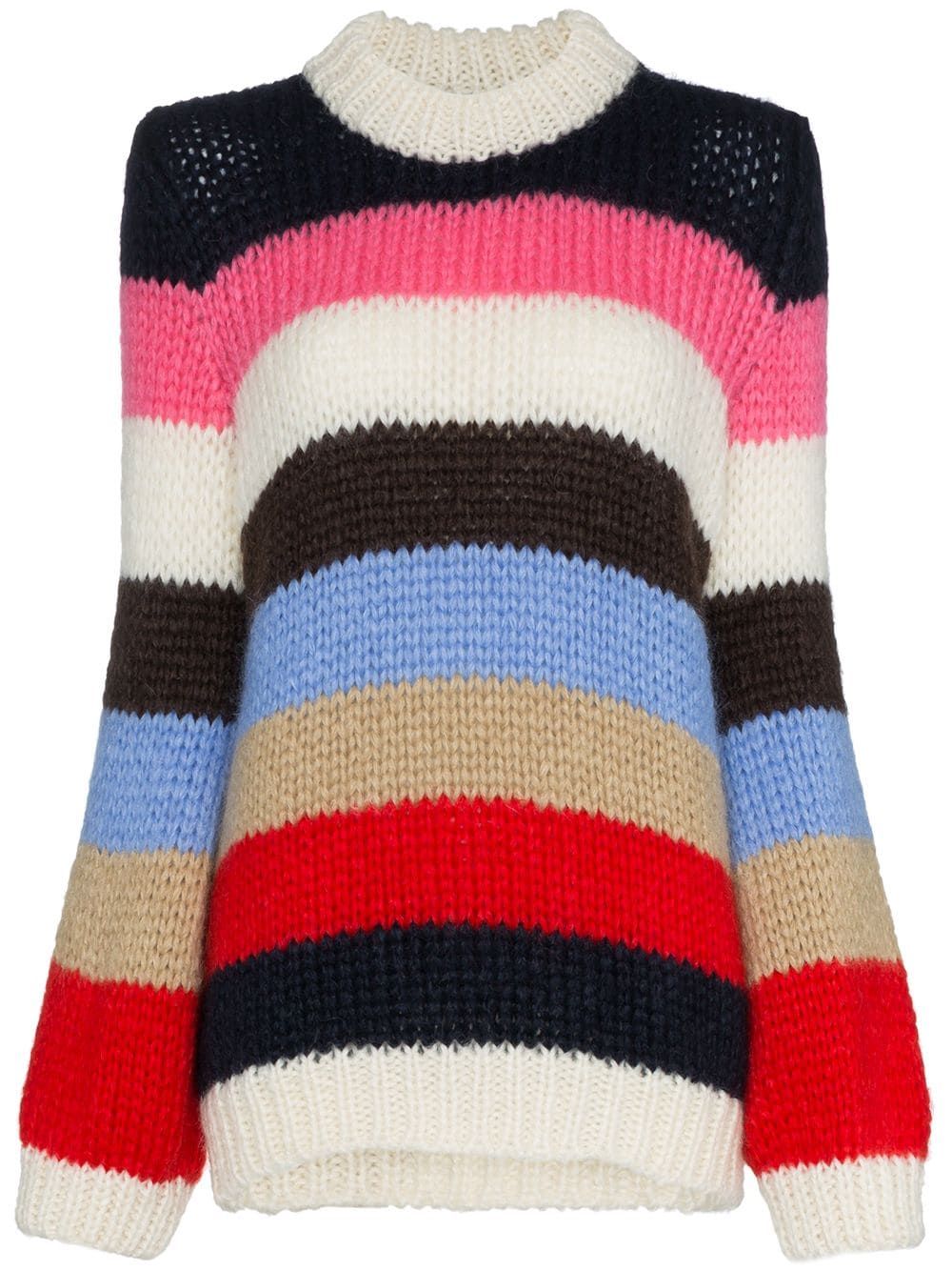 Ganni Julliard striped knitted jumper - Blue | FarFetch Global