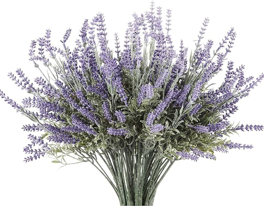 Butterfly Craze Artificial Lavender 4-Piece Bundle – Lifelike Faux Silk Plants for Crafting or ... | Amazon (US)