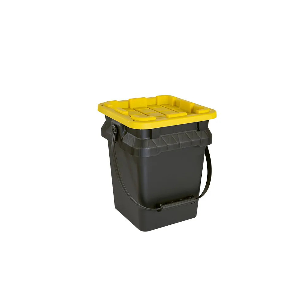Project Source Commander Small 5.0 -Gallons ( 20.0 -Quarts ) Black Heavy Duty Stackable Tote with Standard Snap Lid | 1299859 | Lowe's