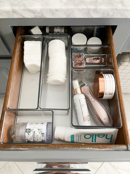 Organized skincare drawer, clear drawer organizers, bathroom organization, aesthetic drawer organizing, the home edit, Walmart finds, beauty tools



#LTKbeauty #LTKFind #LTKhome