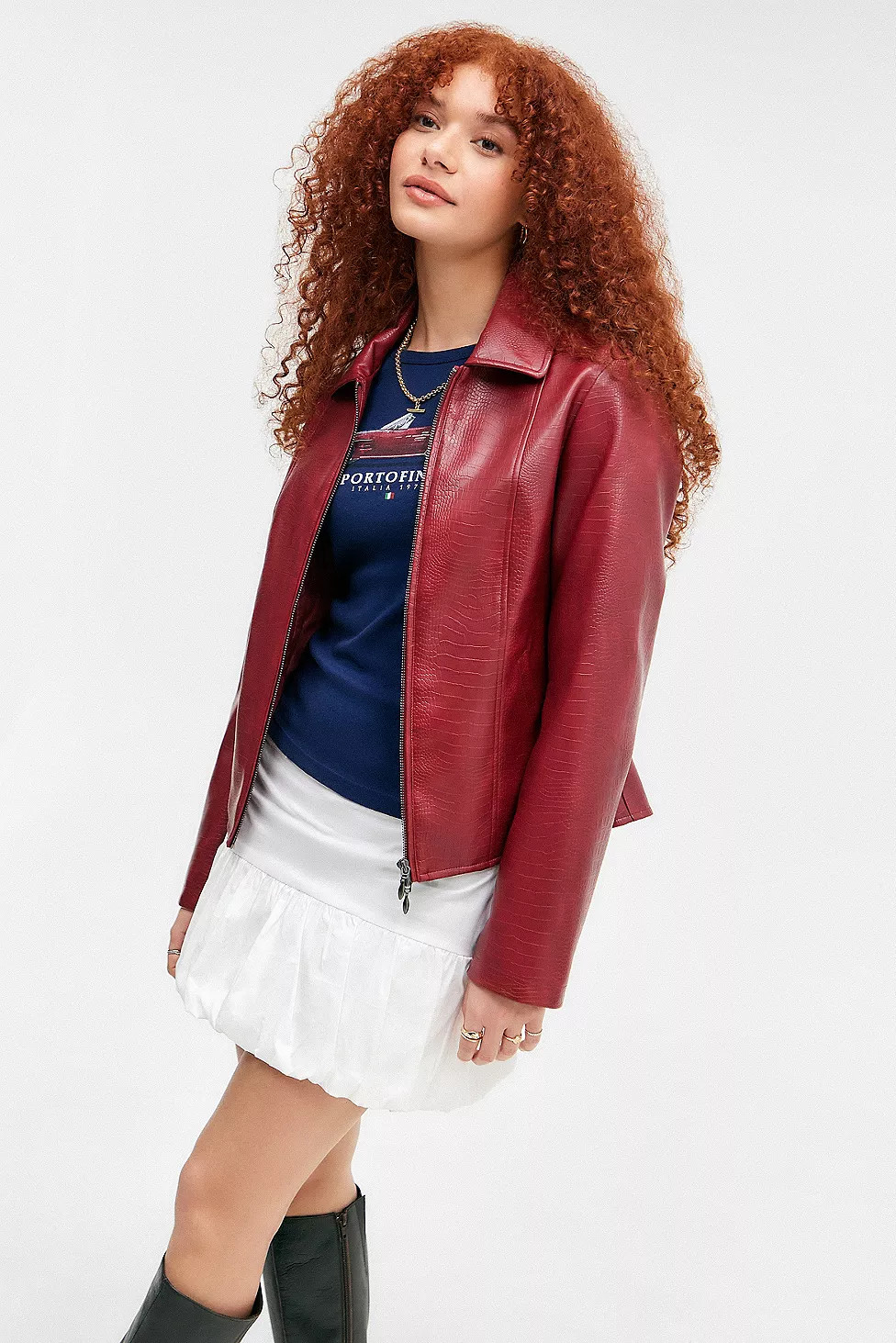Silence + Noise Fitted Snake Faux Leather Jacket | Urban Outfitters UK