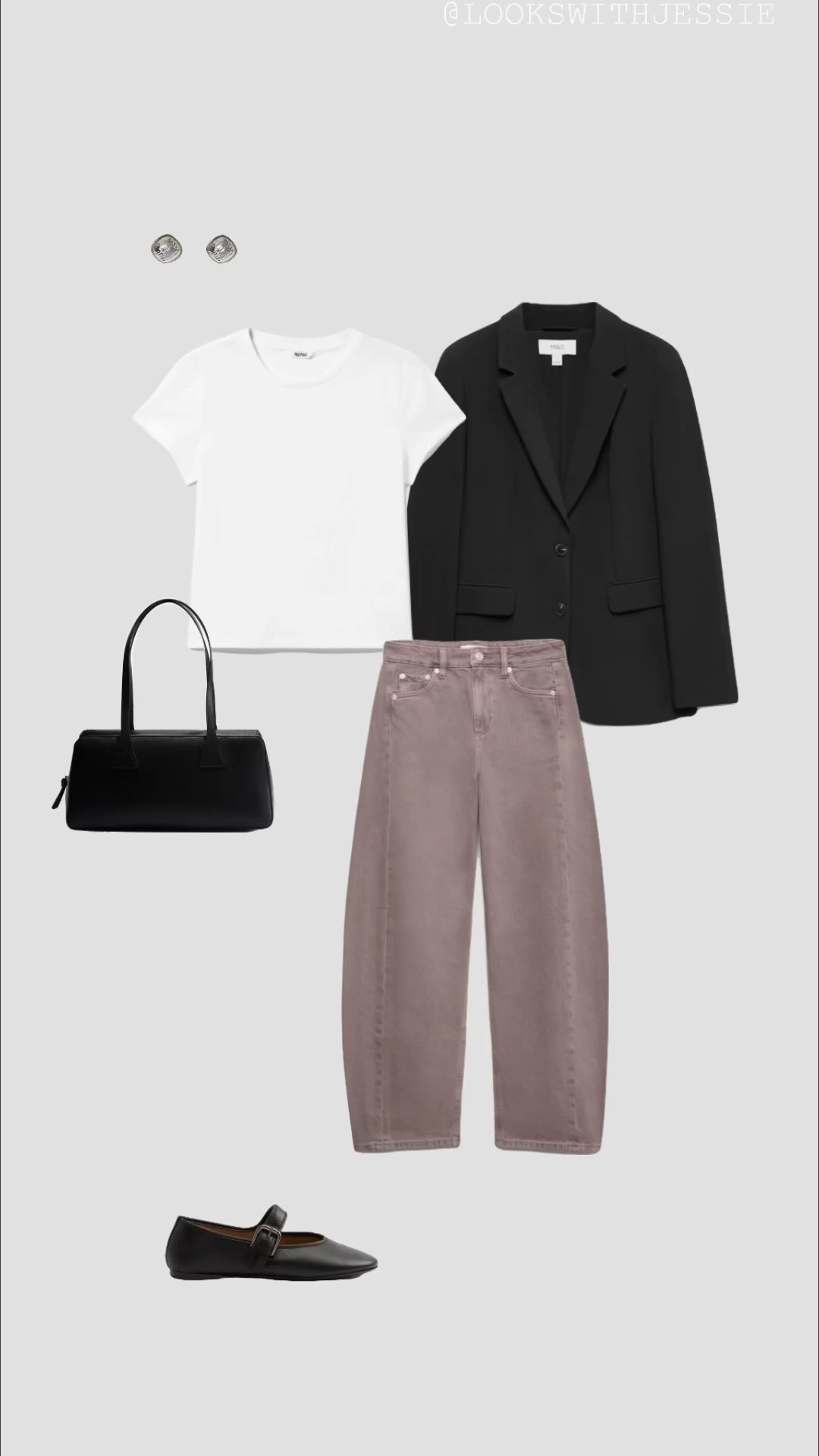 White T-Shirt, Black Single Breasted Blazer, Purple Wash Barrel Jeans & Ballet Pumps Autumn Transitional Outfit 🖤

• smart casual outfit workwear work outfits office outfit teacher outfit college university outfits women’s tee outfit ideas September October outfits pub date night outfit dinner outfit petite short long regular leg length elevated outfits smart casual office formulas •

#LTKuk #LTKautumn #LTKjeans