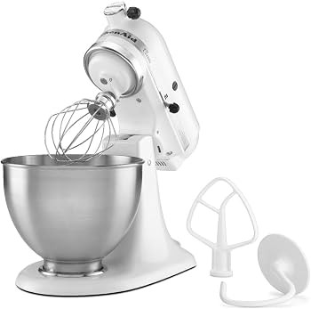 KitchenAid Classic Series 4.5 Quart Tilt-Head Stand Mixer K45SS, White | Amazon (US)
