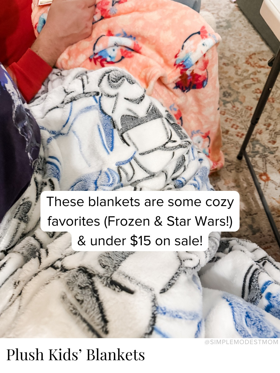 I got this plush Frozen blanket (on sale for under $10 right now!) for my daughter for Christmas, and apparently not getting a plush blanket for my son as well was a big mistake 🫠 So I let him pick out his own pattern & he went with the Storm Trooper one (less than $15!).

#LTKmomlife #LTKdayinmylife #LTKKids