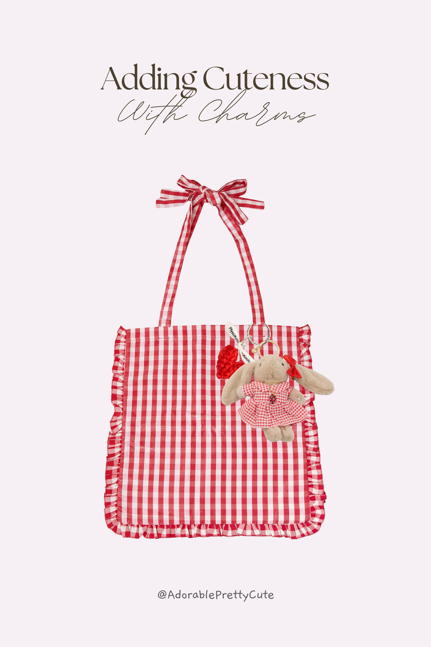 Adding Cuteness with Charms｜Red Gingham Match 🍓❤️
The real charm here is the red gingham ruffle bag paired with a bunny in a matching gingham dress — that coordinated detail is the whole point. Playful, sweet, and surprisingly easy to style for everyday looks.
#RedGingham #GinghamBag #BunnyBagCharm #PlushBunny #CrochetHeart #CrochetKeyring #StrawberryVibes #PicnicStyle #BagCharmTrend #CuteAccessories #PicnicStyle #EverydayBag #AccessoryEdit #BerryRed #GiftInspo #LTKFinds #LTKspring #LTKsummer  

 #LTKtravel #LTKbag #LTKgiftguide