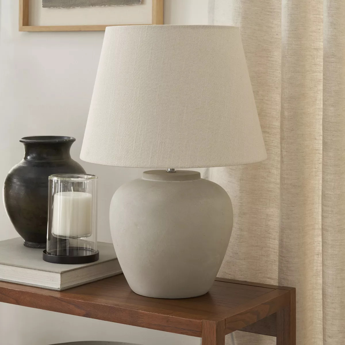 Nourison 20" Rustic Ceramic Pot Table Lamp | Target