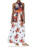 Gabby Skye Women's Mock Neck Floral Print DTY Maxi Dress, Denim/Orange, 6 | Amazon (US)