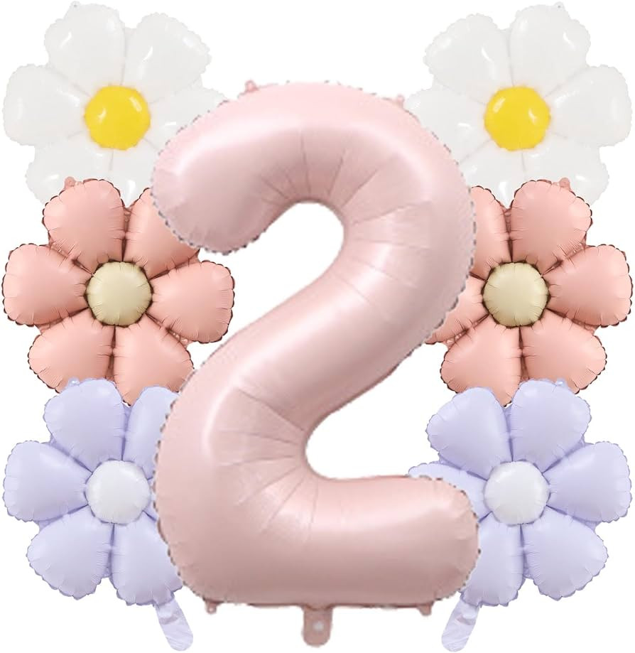 Juego de globos de flores con n\u00famero de feliz cumplea\u00f1os para decoraci\u00f3n de fiesta... | Amazon (US)