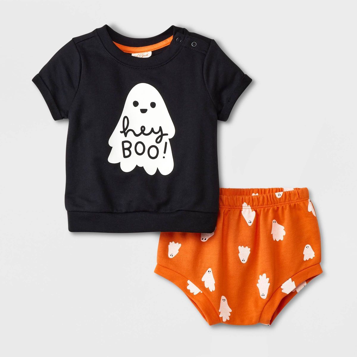 Baby 2pc 'Hey Boo' Sweatshirt & Shorts Set - Cat & Jack™ Black | Target