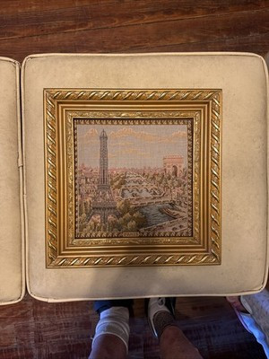 Vintage French Tapestry Eiffel Tower ~ Paris France ~14”x14 Framed Gold Gilt | eBay | eBay US