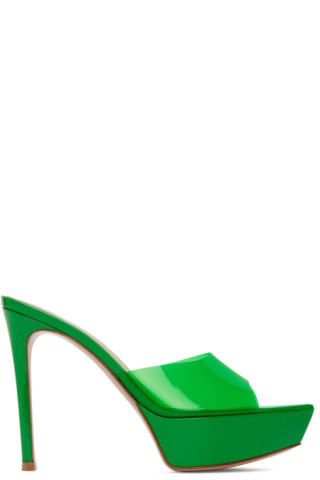 Green Betty Heeled Platform Sandals | SSENSE