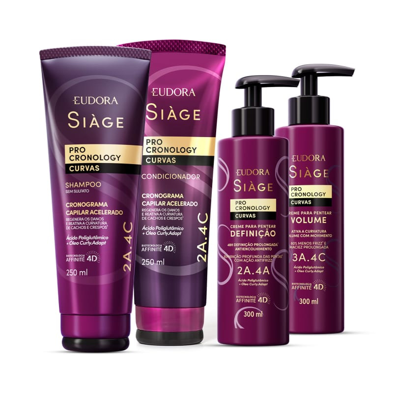 Combo Siàge Pro Cronology Curvas (4 itens) | Eudora | Eudora (BR)
