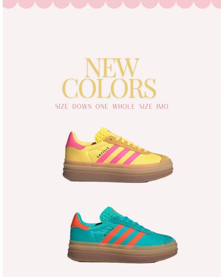 New colors Adidas gazelle bold 🍋 I size down one whole size!

#LTKShoeCrush #LTKFindsUnder100 #LTKStyleTip