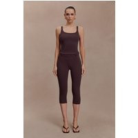 Blanca Stretch Crepe Capri Pants / Chocolate | MESHKI | XXS | MESHKI US