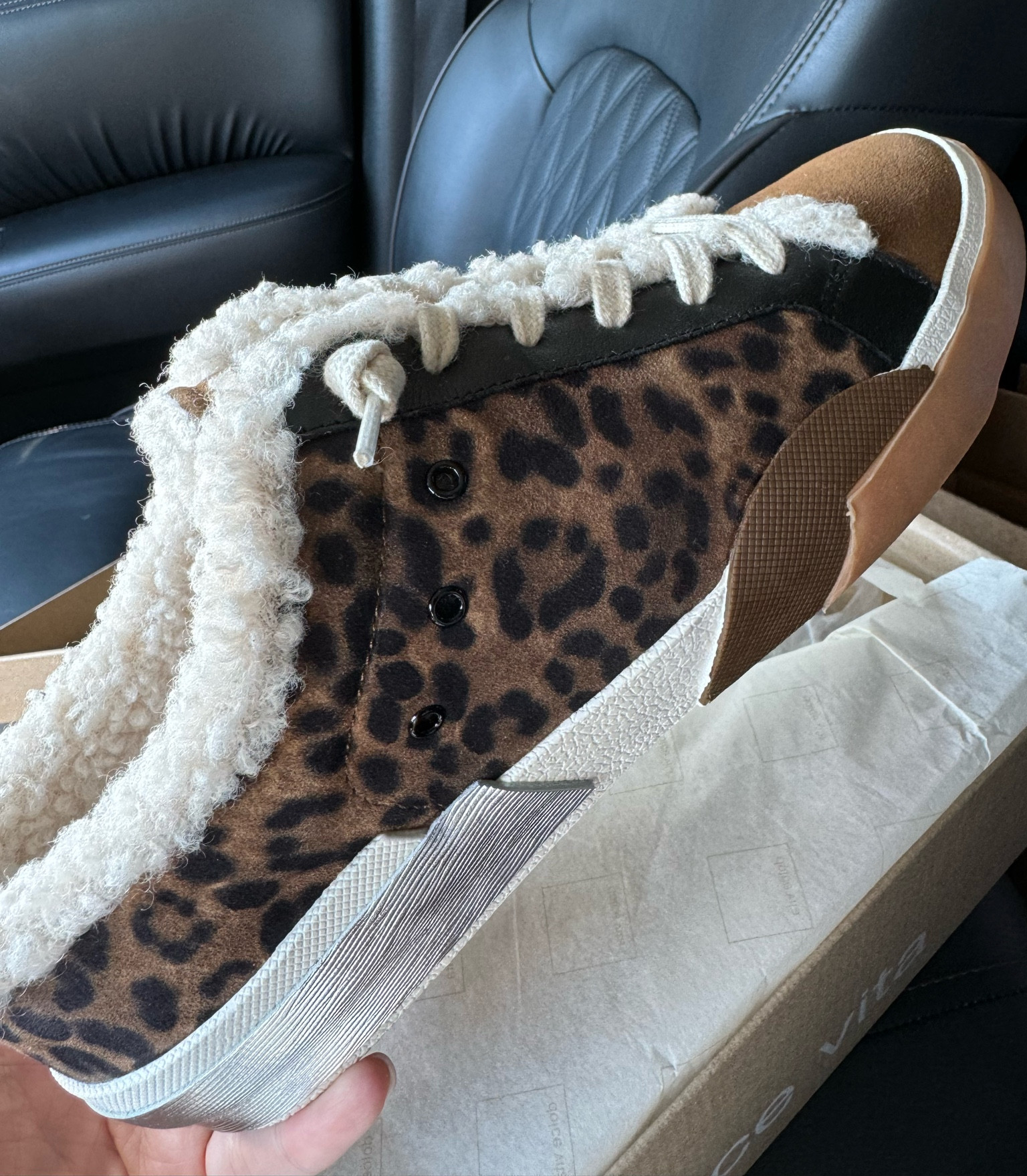 Leopard slide sneakers 
Slip on sneakers 