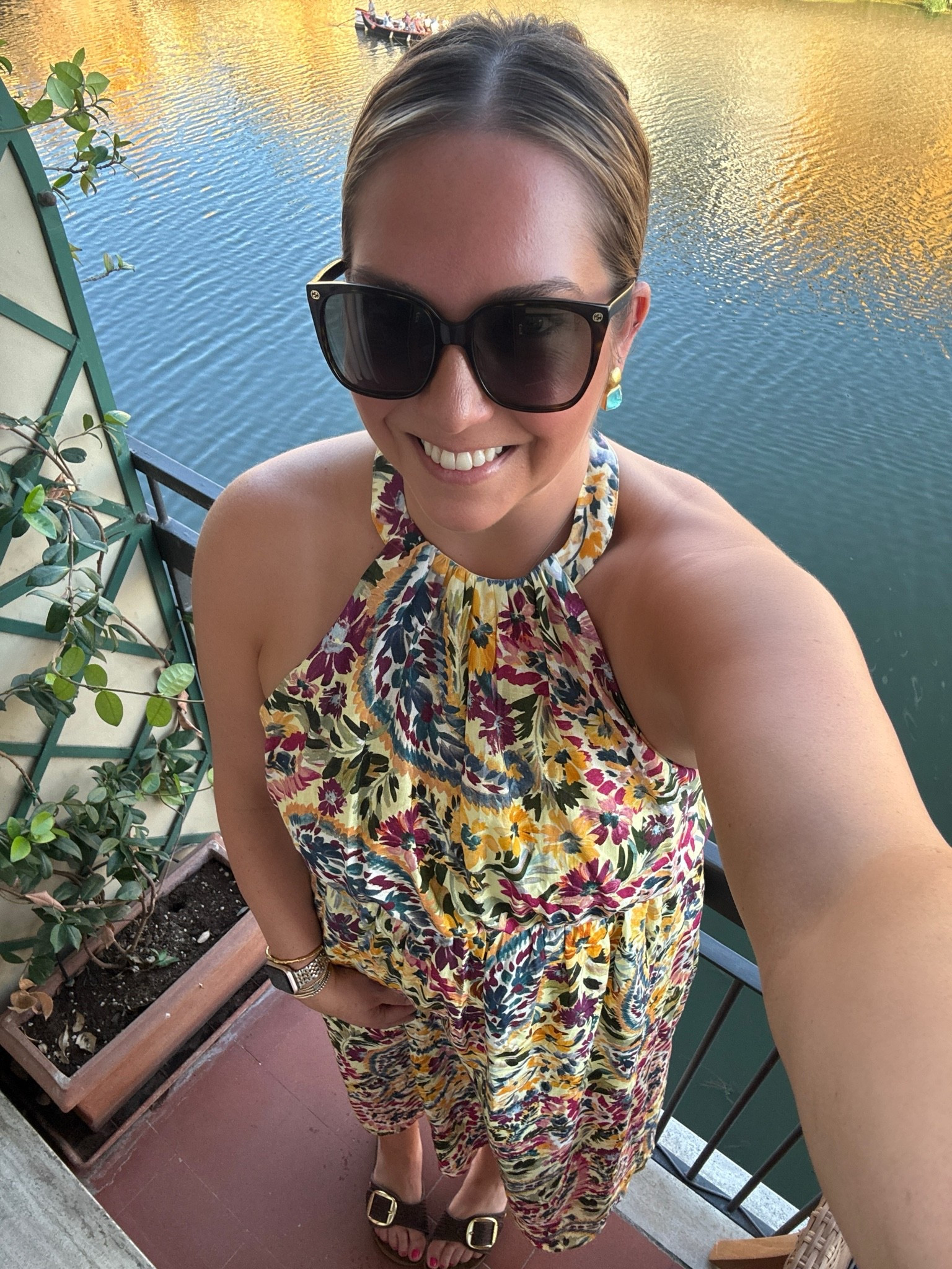 First night back in Florence and it’s just as magical as I remembered. It was warm but I love to walk around the city. This breezy dress was perfect for dinner. I paired it with my Birkenstocks to walk around. I love how these earrings I have went perfectly with my dress. I’m going to be wearing this dress a lot. I love the colors so much.

#LTKootd #LTKTravel #LTKMidsize
