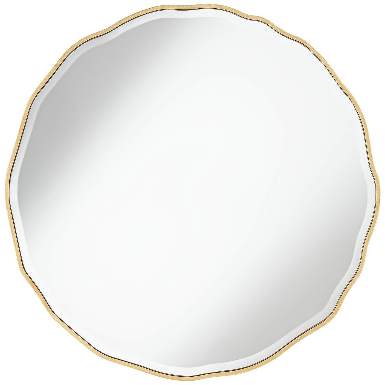 Lissa Gold Waved Edge 31 1/2" x 31 1/2" Wall Mirror | Lamps Plus