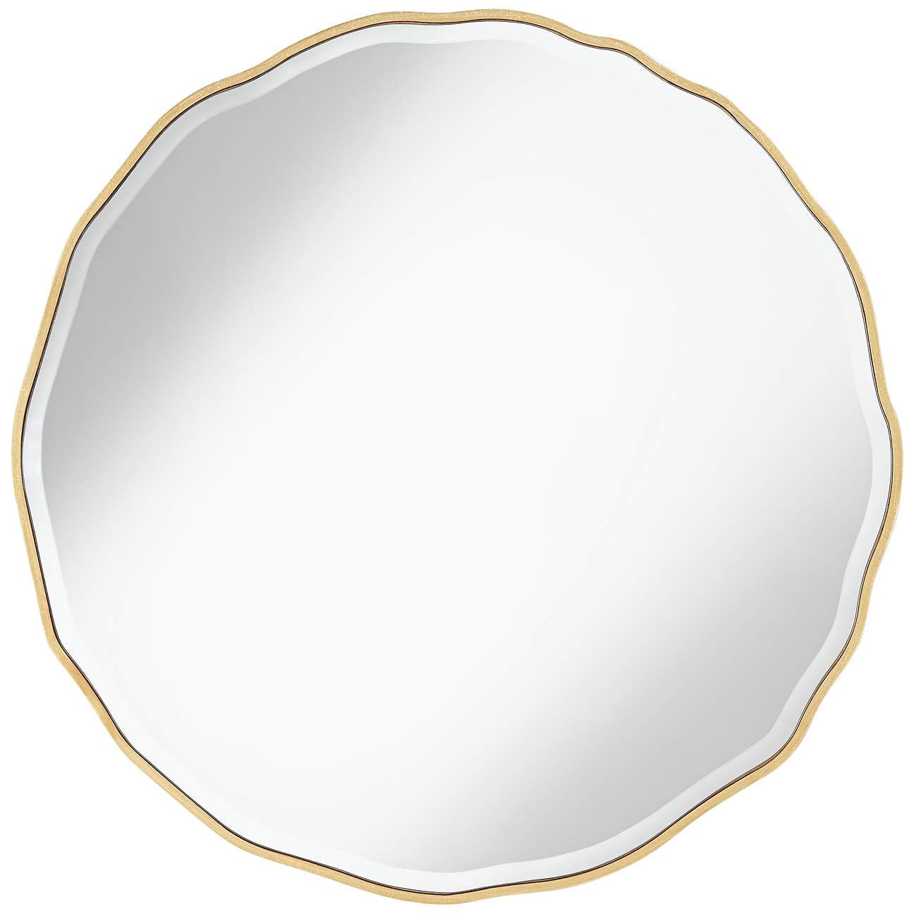 Lissa Gold Waved Edge 31 1/2" x 31 1/2" Wall Mirror | Lamps Plus