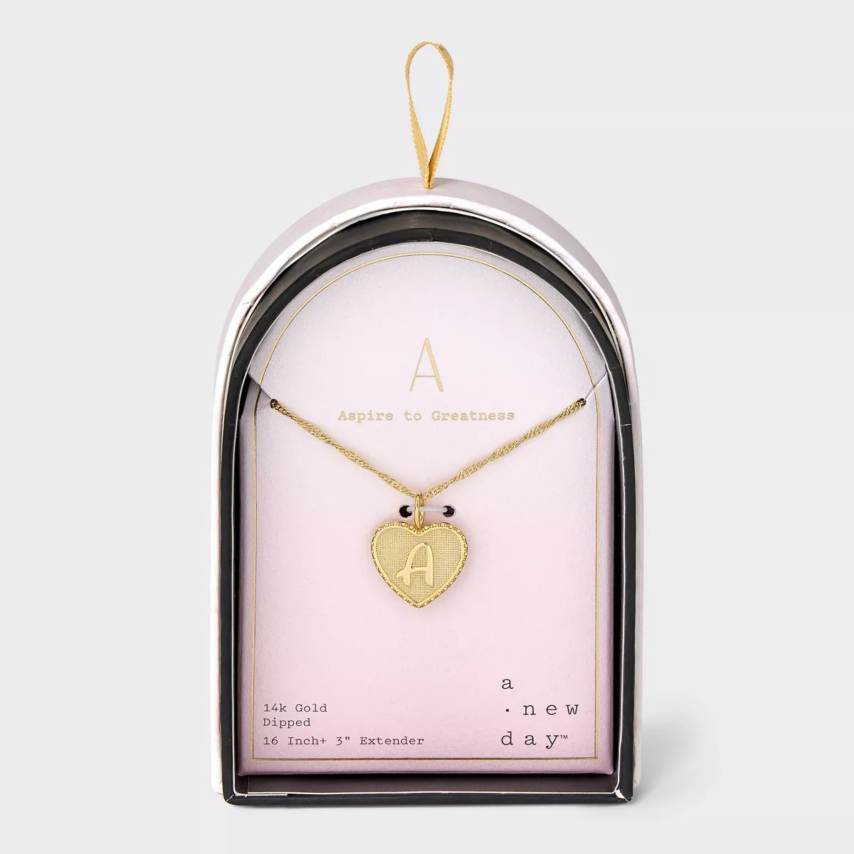 14K Gold Dipped Initial Heart Pendant Necklace - A New Day™ Gold | Target