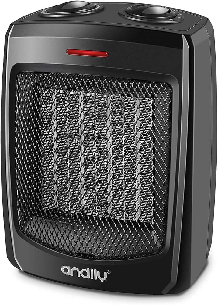 andily Space Heater Electric Heater for Home and Office Ceramic Small Heater with Thermostat, 750W/1 | Amazon (US)