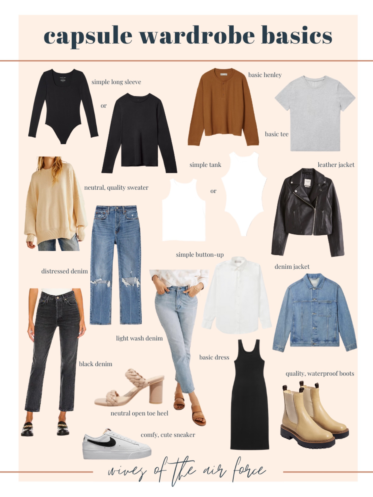 If I was starting fresh today, these would be the basics I would start with. If I didn't own them already, I would be on the hunt to thrift or purchase them. This is a great combo of items to mix, match + dress up or down depending on what you have going on. Jazz these items up with different colors and/or purses, jewelry, etc  

#LTKunder50 #LTKunder100 #LTKstyletip