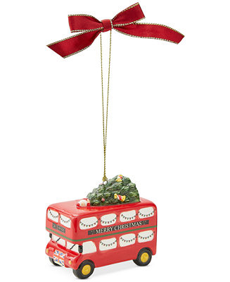 Christmas Tree Brit Double Decker Bus Ornament | Macy's