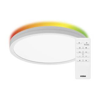 Slim 12 in. White LED Ceiling Light with Mood Light Flush Mount | The Home Depot