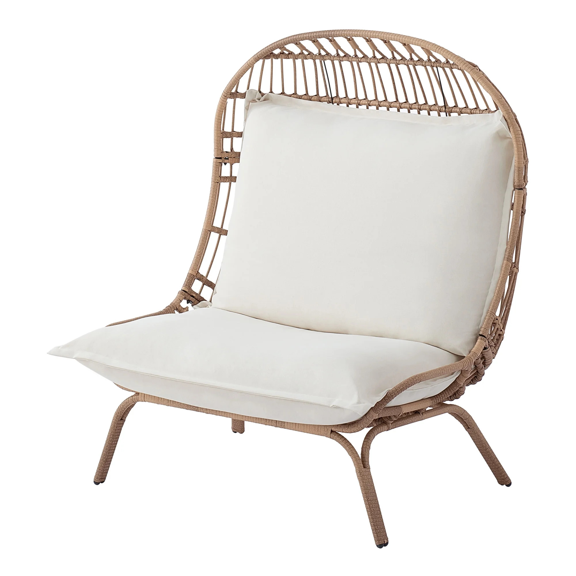 Better Homes & Gardens Willow Sage Steel Wicker Patio Cuddle Chair, Brown | Walmart (US)