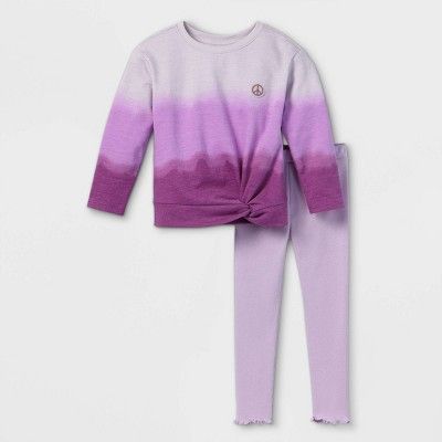 Toddler Girls' 2pc Tie-Dye Top & Leggings Set - art class™ Purple | Target