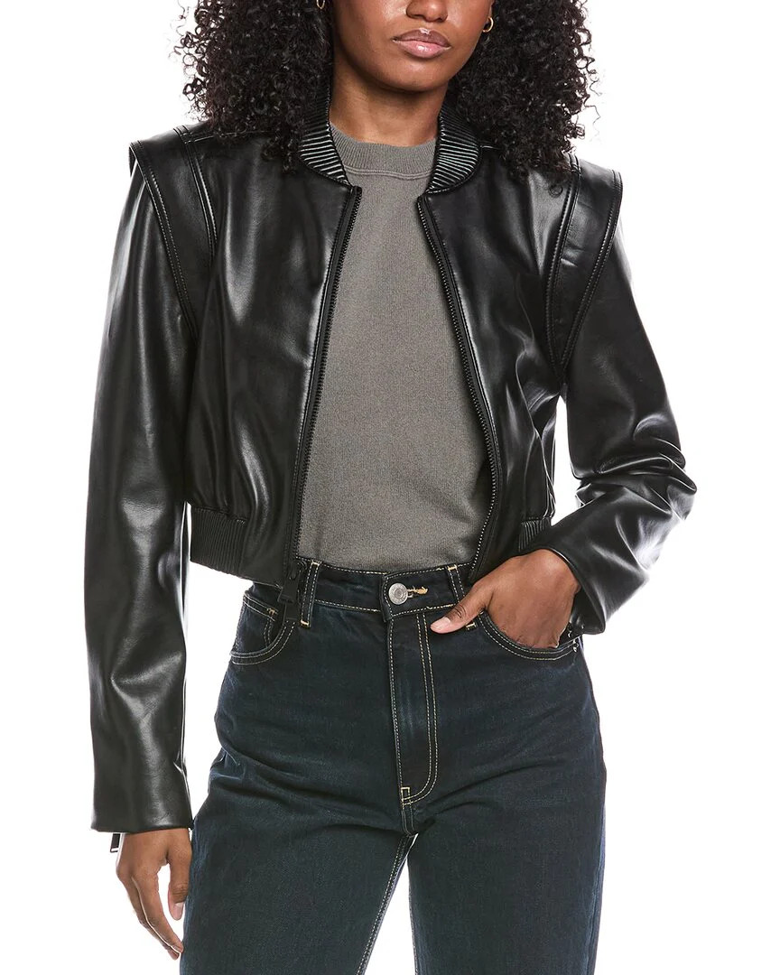 SIMKHAI Doreen Vegan Leather Bomber Jacket | Shop Simon