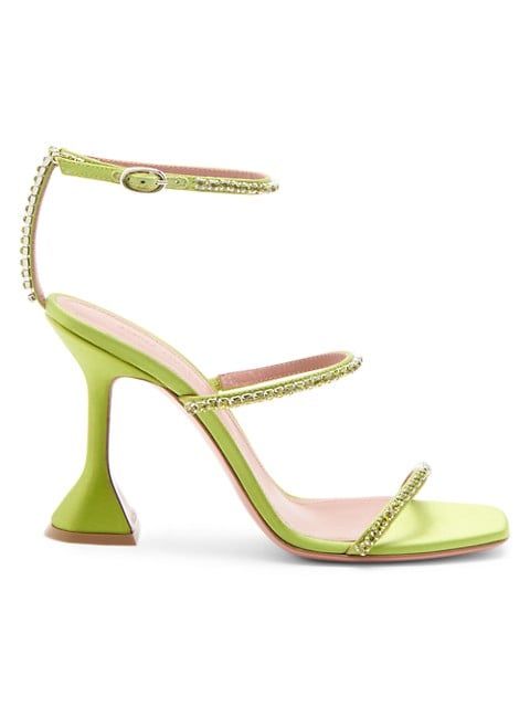 Amina Muaddi Gilda Crystal-Embellished Satin Sandals | Saks Fifth Avenue