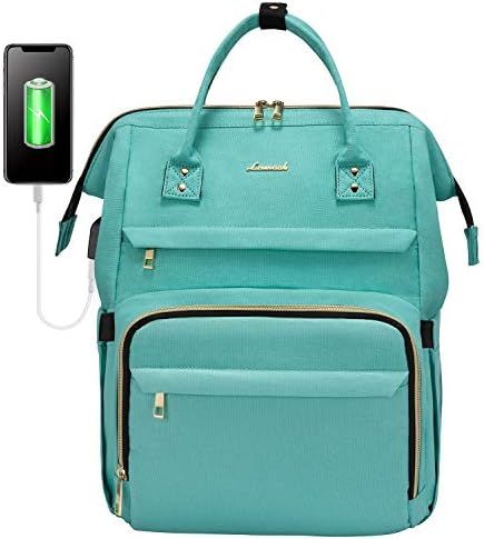Laptop Backpack, Laptop Bag for Women,17 Inch Computer Bag with USB Charging Port, Light Green | Amazon (US)